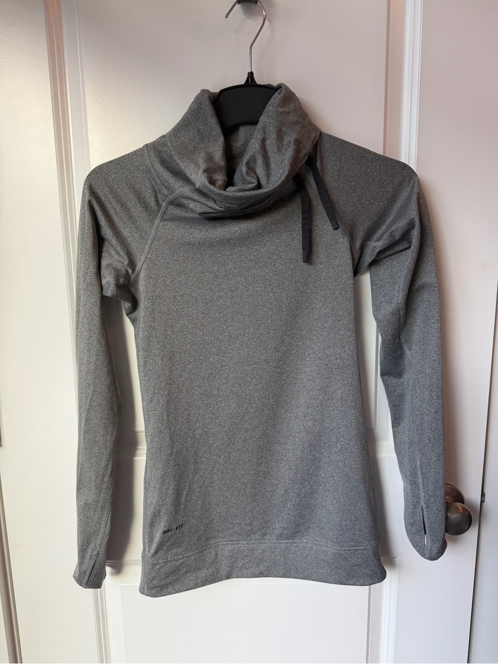 Nike Gray Long Sleeve Funnel Neck Performance Top